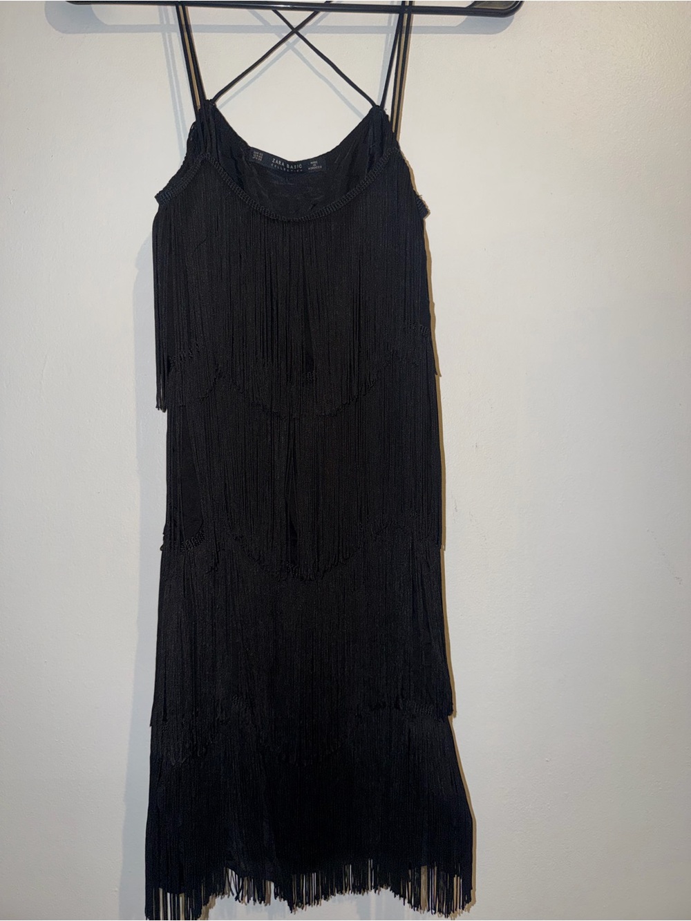 Zara Black Fringe Midi Dress